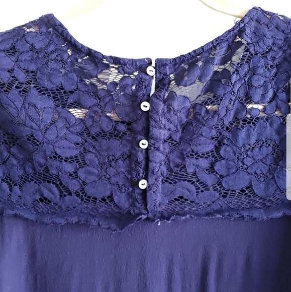 H&M MAMA Top M Medium Maternity Blue Lace Blouse - Picture 4 of 7